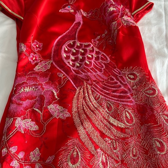 Dresses & Skirts - Red Embroidered Chinese Dress XS